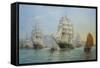 Thermopylae and Cutty Sark Leaving Foochow in 1872, 2008-John Sutton-Framed Stretched Canvas