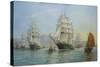 Thermopylae and Cutty Sark Leaving Foochow in 1872, 2008-John Sutton-Stretched Canvas