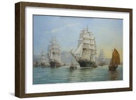 Thermopylae and Cutty Sark Leaving Foochow in 1872, 2008-John Sutton-Framed Giclee Print