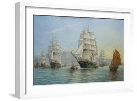 Thermopylae and Cutty Sark Leaving Foochow in 1872, 2008-John Sutton-Framed Giclee Print