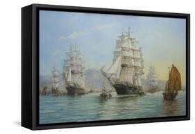 Thermopylae and Cutty Sark Leaving Foochow in 1872, 2008-John Sutton-Framed Stretched Canvas