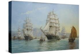 Thermopylae and Cutty Sark Leaving Foochow in 1872, 2008-John Sutton-Stretched Canvas