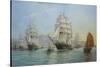 Thermopylae and Cutty Sark Leaving Foochow in 1872, 2008-John Sutton-Stretched Canvas