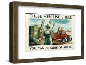 These Men Use Shell - Builders-null-Framed Art Print