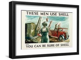 These Men Use Shell - Builders-null-Framed Art Print