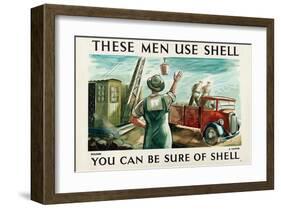 These Men Use Shell - Builders-null-Framed Art Print