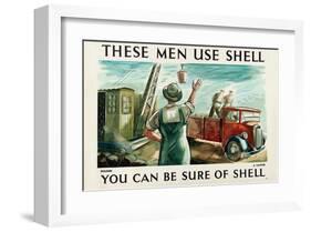 These Men Use Shell - Builders-null-Framed Art Print