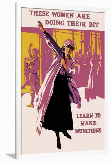 These Women Are Doing Their Bit: Learn to Make Munitions-null-Framed Art Print