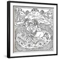 Theseus and the Centaur, Plutarch: Vitae Parallelae, 1491, (1917)-null-Framed Giclee Print