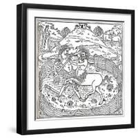 Theseus and the Centaur, Plutarch: Vitae Parallelae, 1491, (1917)-null-Framed Giclee Print