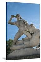 Theseus Slaying Minotaur. Statue. The Garden of the Tullerias. Paris. France-null-Stretched Canvas