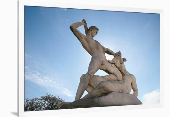 Theseus Slaying Minotaur. Statue. The Garden of the Tullerias. Paris. France-null-Framed Giclee Print