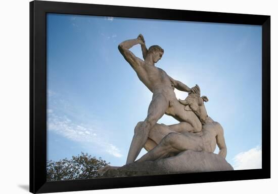 Theseus Slaying Minotaur. Statue. The Garden of the Tullerias. Paris. France-null-Framed Giclee Print