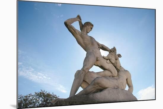 Theseus Slaying Minotaur. Statue. The Garden of the Tullerias. Paris. France-null-Mounted Giclee Print
