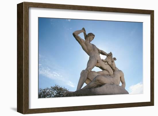 Theseus Slaying Minotaur. Statue. The Garden of the Tullerias. Paris. France-null-Framed Giclee Print