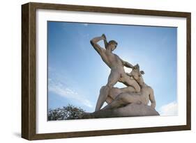 Theseus Slaying Minotaur. Statue. The Garden of the Tullerias. Paris. France-null-Framed Giclee Print