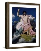 Thetis and Jupiter-Jean-Auguste-Dominique Ingres-Framed Art Print