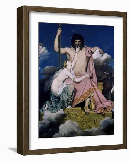 Thetis and Jupiter-Jean-Auguste-Dominique Ingres-Framed Art Print