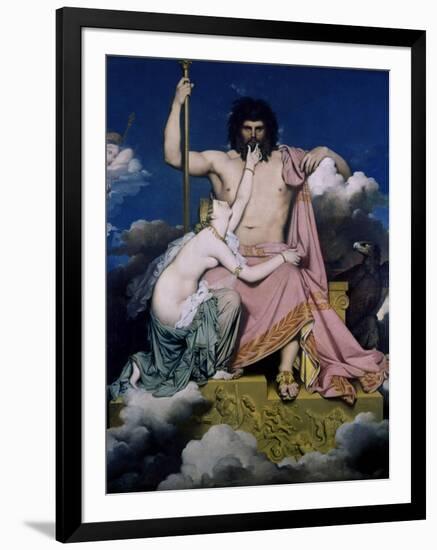 Thetis and Jupiter-Jean-Auguste-Dominique Ingres-Framed Art Print