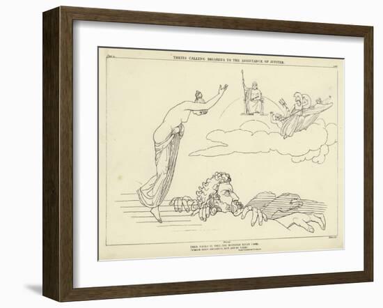 Thetis Calling Briareus to the Assistance of Jupiter-John Flaxman-Framed Giclee Print