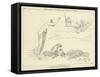 Thetis Calling Briareus to the Assistance of Jupiter-John Flaxman-Framed Stretched Canvas