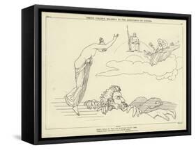 Thetis Calling Briareus to the Assistance of Jupiter-John Flaxman-Framed Stretched Canvas