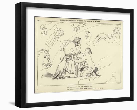 Thetis Entreating Jupiter to Honor Achilles-John Flaxman-Framed Giclee Print