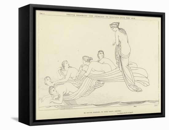 Thetis Ordering the Nereids to Descend into the Sea-John Flaxman-Framed Stretched Canvas