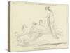 Thetis Ordering the Nereids to Descend into the Sea-John Flaxman-Stretched Canvas