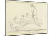 Thetis Ordering the Nereids to Descend into the Sea-John Flaxman-Mounted Giclee Print