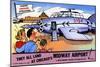 They All Landed At Chicago's Midway Airport-Curt Teich & Company-Mounted Premium Giclee Print
