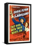 They Died With Their Boots On, Errol Flynn, Olivia De Havilland, 1941-null-Framed Stretched Canvas