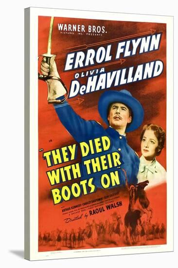 They Died With Their Boots On, Errol Flynn, Olivia De Havilland, 1941-null-Stretched Canvas