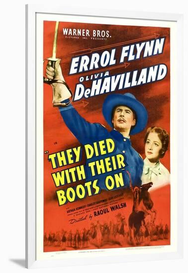 They Died With Their Boots On, Errol Flynn, Olivia De Havilland, 1941-null-Framed Art Print