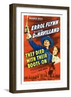 They Died With Their Boots On, Errol Flynn, Olivia De Havilland, 1941-null-Framed Art Print