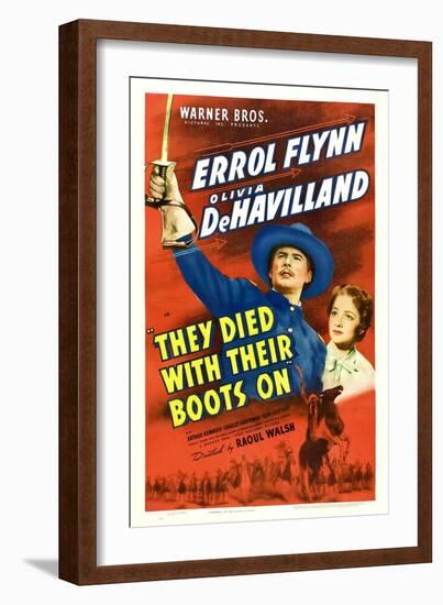They Died With Their Boots On, Errol Flynn, Olivia De Havilland, 1941-null-Framed Art Print