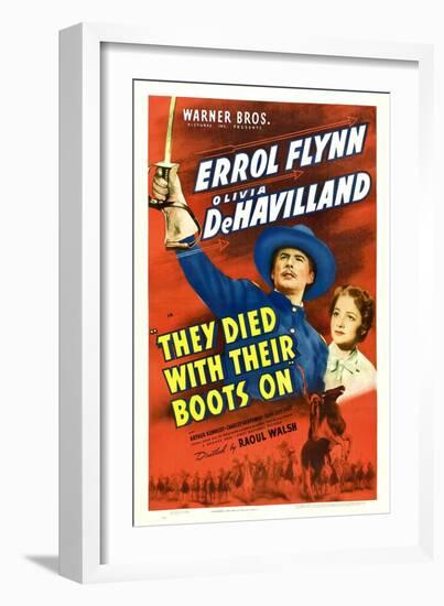 They Died With Their Boots On, Errol Flynn, Olivia De Havilland, 1941-null-Framed Art Print