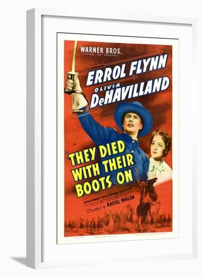 They Died With Their Boots On, Errol Flynn, Olivia De Havilland, 1941-null-Framed Art Print