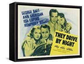 They Drive By Night, 1940-null-Framed Stretched Canvas