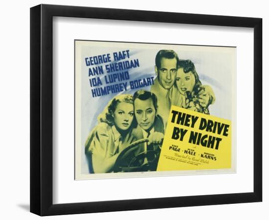 They Drive By Night, 1940-null-Framed Art Print