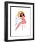 "They Grow Big Coconuts Down Here" 1950s Pin-Up Calendar Girl by T. N. Thompson-Piddix-Framed Art Print