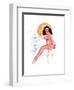 "They Grow Big Coconuts Down Here" 1950s Pin-Up Calendar Girl by T. N. Thompson-Piddix-Framed Art Print