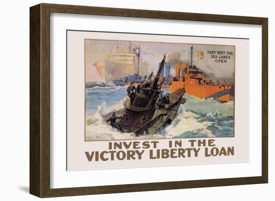 They Kept the Sea Lanes Open, Invest in the Liberty Loan-L.a. Shafer-Framed Premium Giclee Print