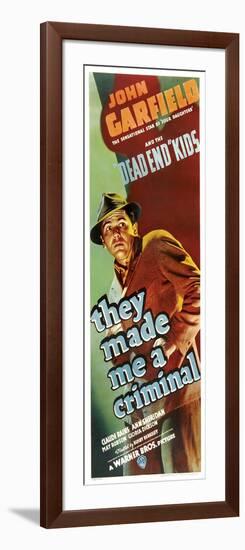 THEY MADE ME A CRIMINAL, John Garfield on insert poster, 1939.-null-Framed Art Print