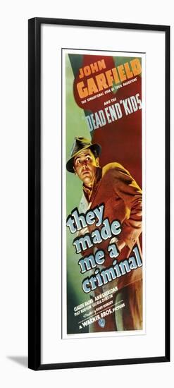 THEY MADE ME A CRIMINAL, John Garfield on insert poster, 1939.-null-Framed Art Print