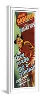 THEY MADE ME A CRIMINAL, John Garfield on insert poster, 1939.-null-Framed Premium Giclee Print