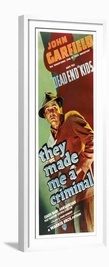 THEY MADE ME A CRIMINAL, John Garfield on insert poster, 1939.-null-Framed Premium Giclee Print