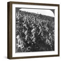 They Press On, the True Bull Dog Rush of Our Troops at Gallipoli, Turkey, World War I, 1915-null-Framed Photographic Print