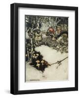 They Quaffed their Liquor in Profound Silence, 1905-Arthur Rackham-Framed Giclee Print