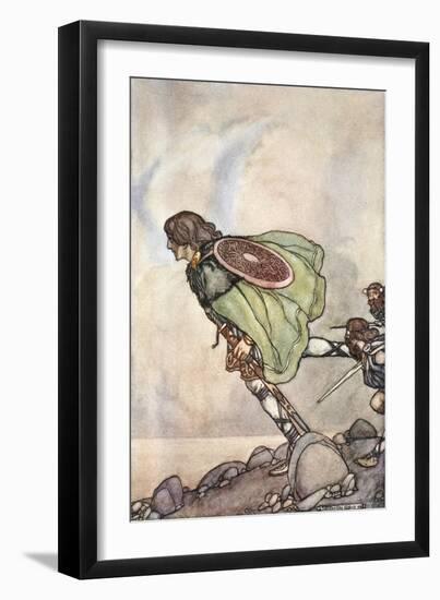 They ran him by hill and plain', c1910-Stephen Reid-Framed Giclee Print